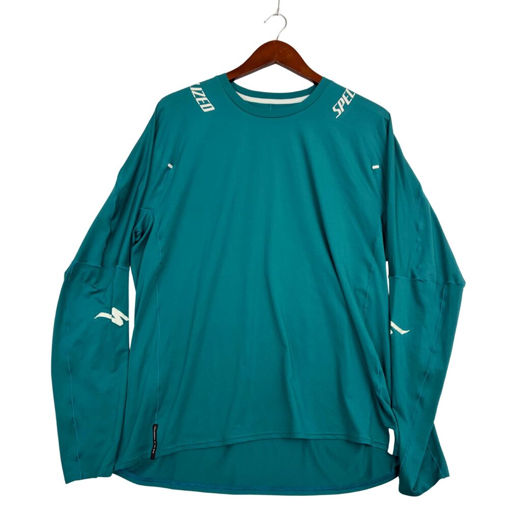 Specialized Cycling Jersey Mens XL Teal Long Sleeve Mountain Bike MTB Trail Shir
